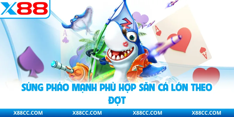Súng pháo mạnh phù hợp săn cá lớn theo đợt